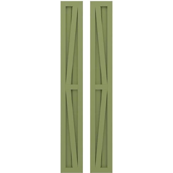 Ekena Millwork Americraft 2-Board Wood 2 Equal Panel Frmd Board-n-Batten Shutters w/Dbl Z-Bar, ARW102BF207X40MGH, PR ARW102BF207X40MGH - main